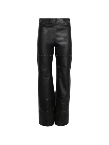 Pantaloni Grace Faena din piele cu tepi negru