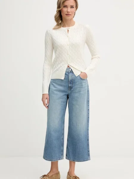 Calvin Klein Jeans kardigan z dodatkiem wełny beżowy