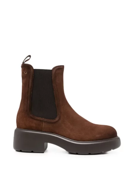 Botine chelsea Santoni din piele de căprioară maro