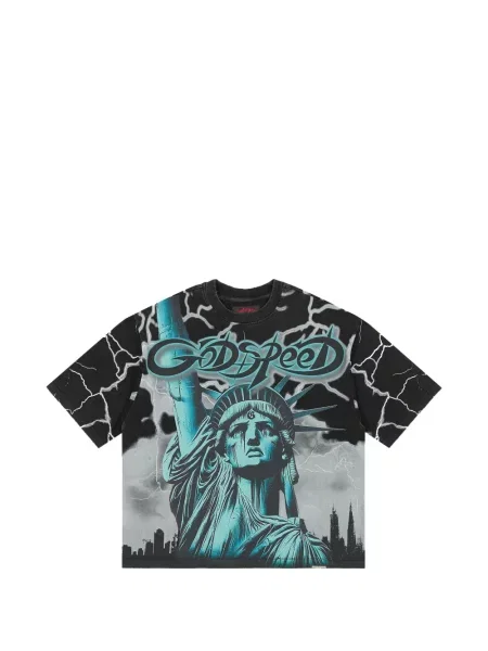 Tricou Godspeed cu imagine negru