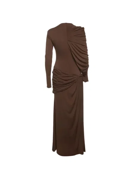 Lung rochie maxi Chats By C.dam drapată maro