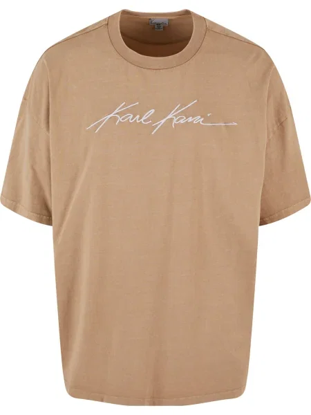 Karl Kani Tricou Autograph maro cămilă alb