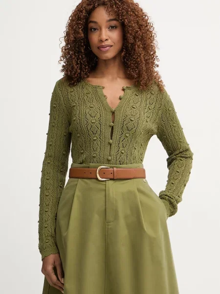 Pedro del Hierro kardigan ażurowy zielony