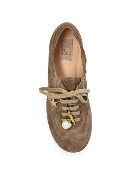 Sneakerși Agl din piele de căprioară maro
