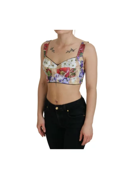 Top Dolce And Gabbana w kwiatki o skróconej długości