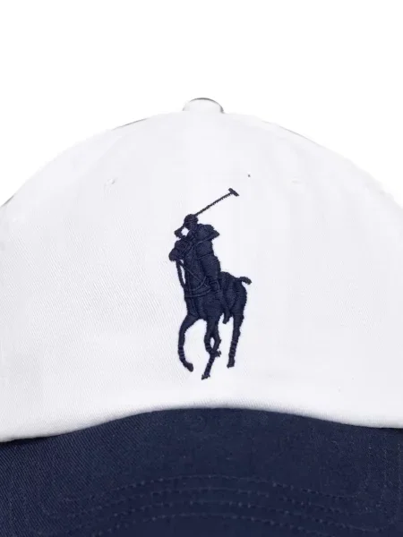 Велурена шапка с козирки Polo Ralph Lauren с автограф черно