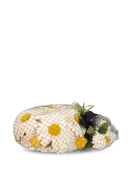 Căciulă Cesare Canessa cu model floral alb