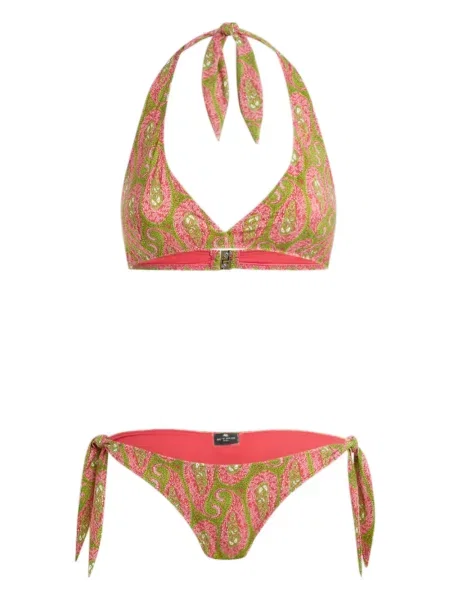 Bikini Etro cu model paisley roz