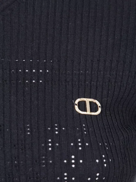 Pulover Twinset cu decolteu în V negru