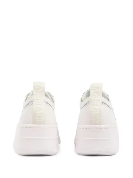 Sneakerși Karl Lagerfeld cu platformă din dantelă alb