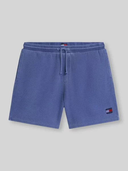 Bermudy o kroju regular fit z czystej bawełny z delikatną fakturą Tommy Jeans niebieskie