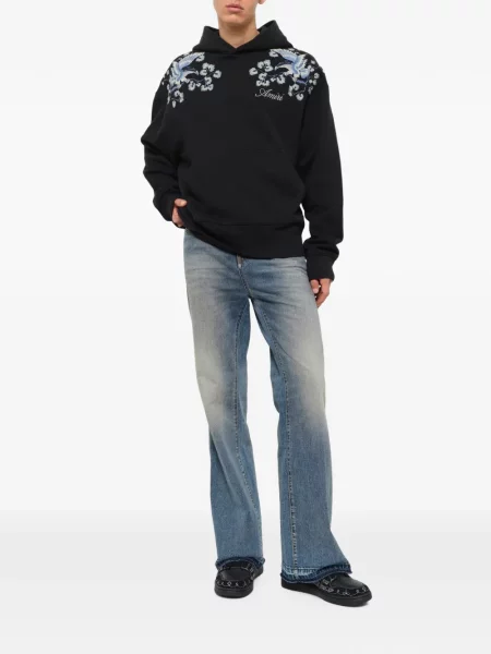 Hanorac cu glugă Amiri cu model floral negru