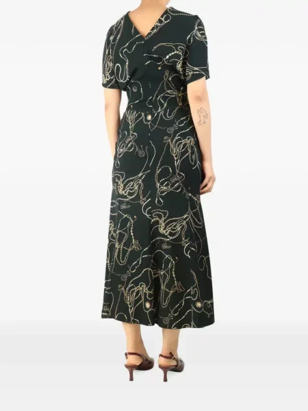 Rochie midi Victoria Beckham cu imagine verde