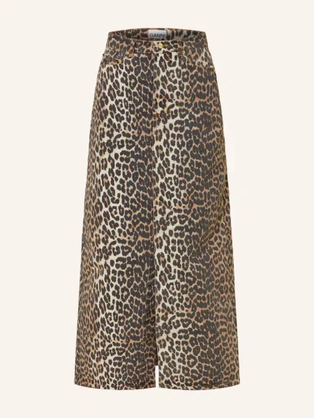 Ganni Spódnica Jeansowa beige czarna