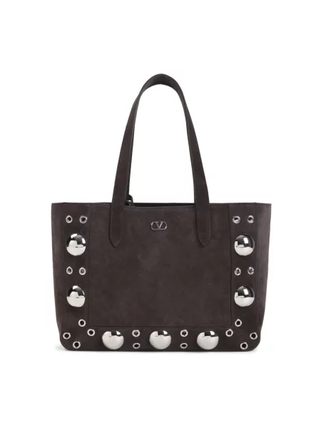 Torebka skórzana Valentino Garavani skórzana brązowa