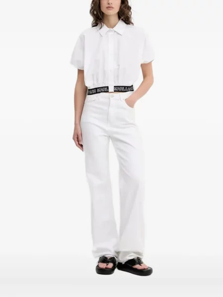 Cămașă Karl Lagerfeld Jeans scurtă alb