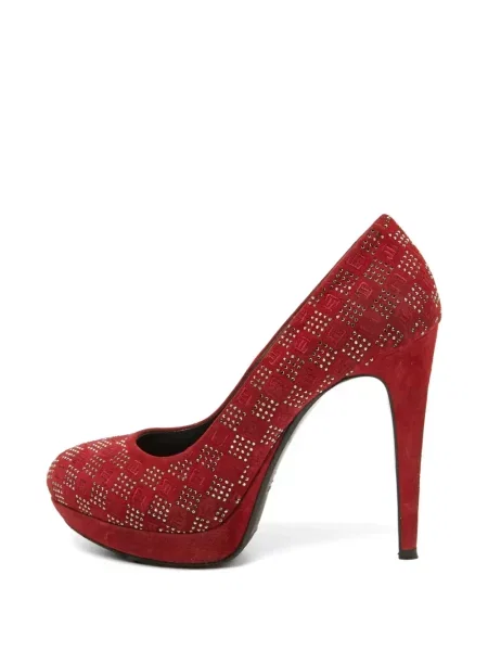 Pantofi cu toc Loriblu din piele de căprioară roșu