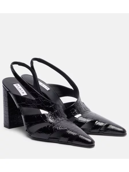 Pantofi cu toc Alaïa din piele slingback negru