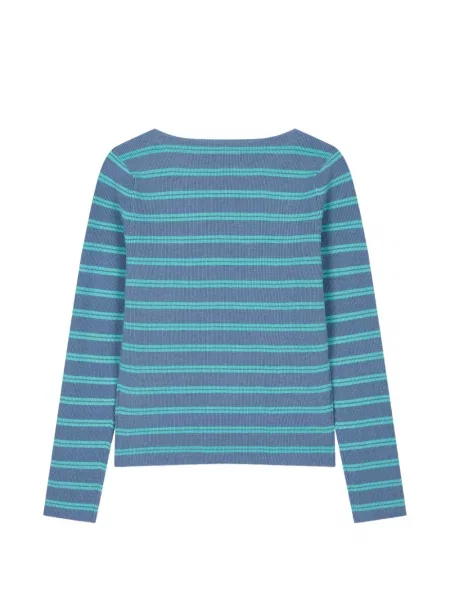 Lung tricou Tomboy cu dungi albastru