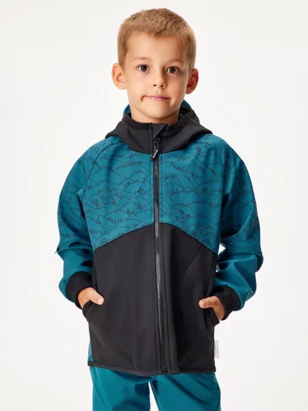 Kurtka softshellowa dziecięca z polarem Street Cobalt Mountain boy niebieska