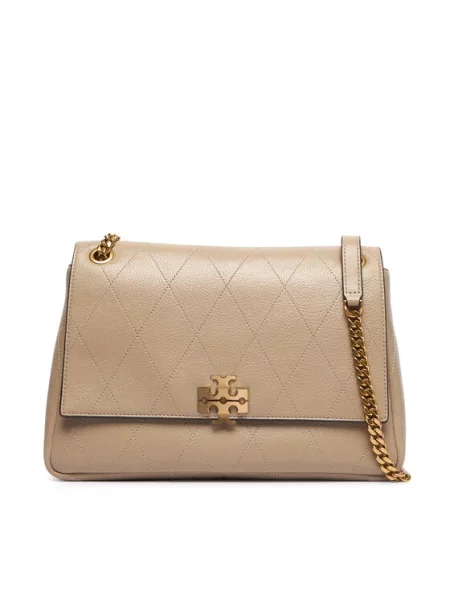 Tory Burch Rankinė Charlie Quilted Shoulder Bag Kreminė