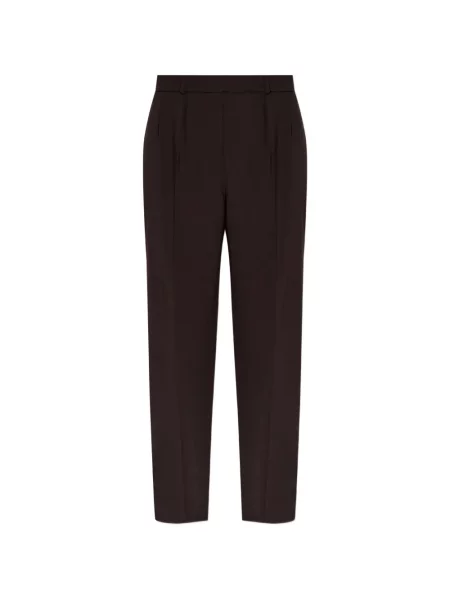 Pantaloni Lacoste plisate maro