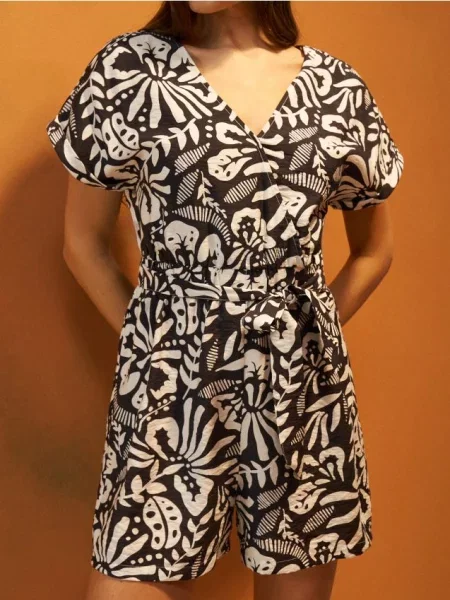 Комбинезон с коротким рукавом чорний