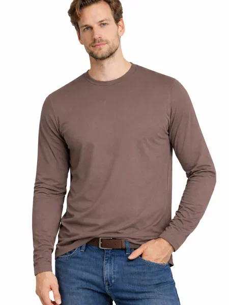 Majica z dolgimi rokavi Fabregas z dolgimi rokavi rjava