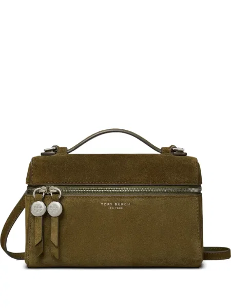 Top Tory Burch din piele de căprioară verde