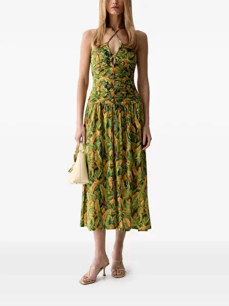 Rochie midi Farm Rio cu imagine verde