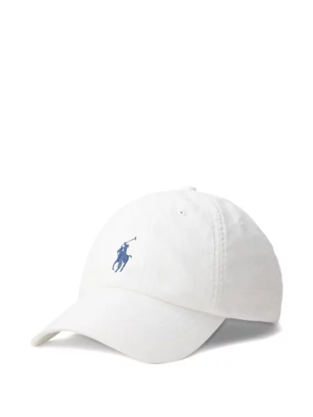 Șapcă Polo Ralph Lauren cu decolteu în V cu autograf în carouri albastru