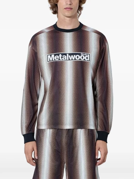 Lung tricou Metalwood Studio cu autograf maro