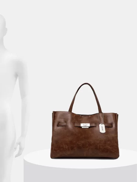 Кожаная сумка шоппер Dkny