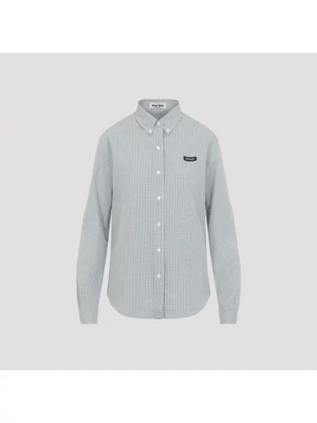 Koszula Miu Miu popelinowa zielona