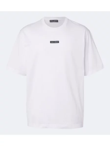Tricou Dolce&gabbana din jerseu cu autograf alb