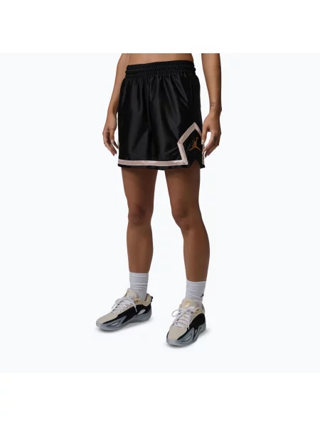 Pantaloni scurți de baschet pentru femei Nike Jordan Sport Diamond 4" black/metallic gold negru