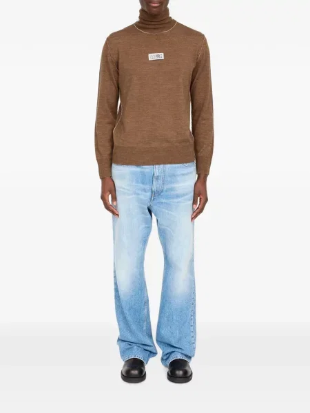Pulover Mm6 Maison Margiela cu autograf maro