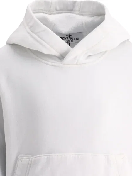 Bluza z kapturem dziecięca Stone Island biała