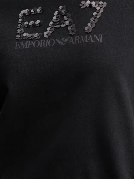 Свитер Ea7 Emporio Armani с аппликацией черный