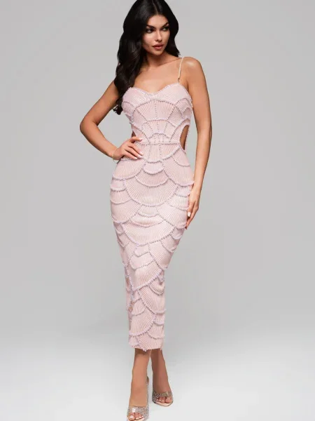 Rochie de seară Edoti de costum alb
