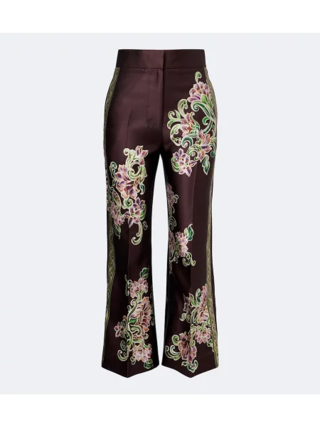Decupat pantaloni Alemais cu model floral maro