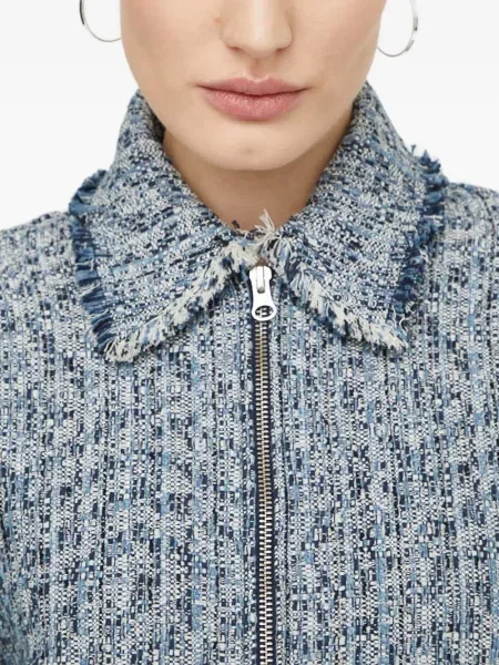 Geacă Samsøe Samsøe din tweed albastru
