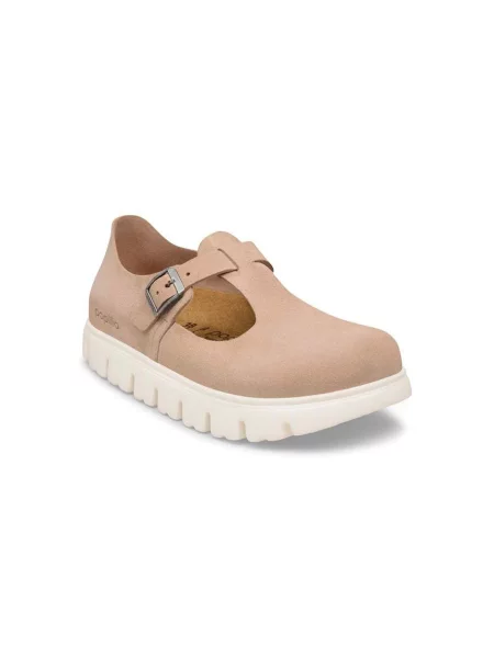 Birkenstock Paris Chunky Suede Leather Narrow Fit Kobiety Sandały Birkenstock Size: 7 brązowy
