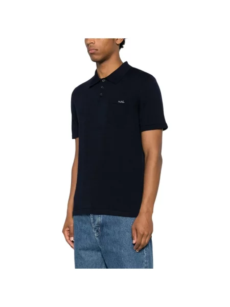 Koszulka polo A.p.c. niebieska