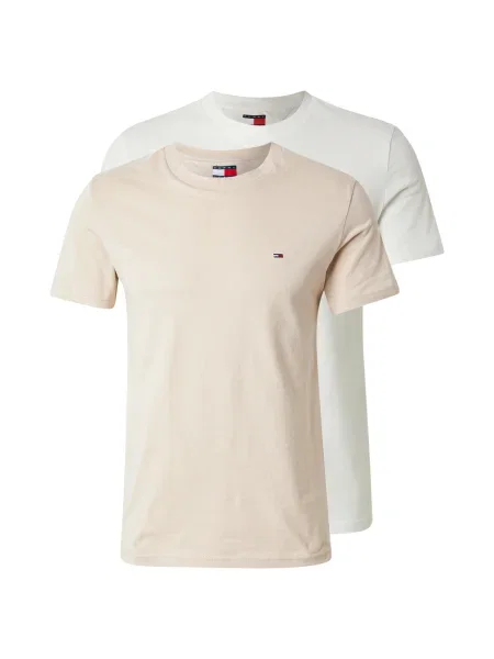 Tommy Jeans Tricou crem / murdar alb