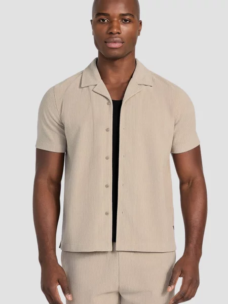 Повседневный джинсовая рубашка Guess бежевый