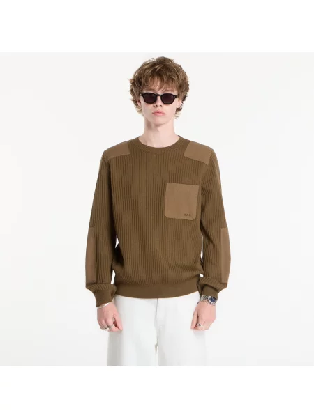 Pulover A.P.C. Pull Mallarme Olive XL măslin