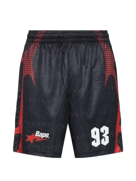 Pantaloni scurți A Bathing Ape® cu imagine plasă negru