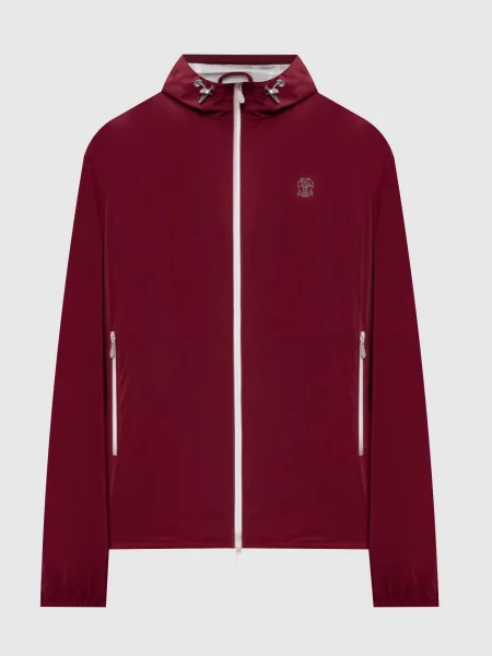 Вітровка з вишивкою емблеми Brunello Cucinelli бордова
