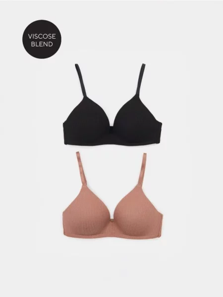 Ріблені бюстгальтери з без кісточок 2 упаковки різнобарвний